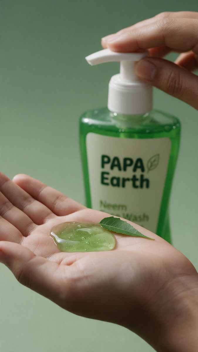 AI usage shot of face wash gel on a palm