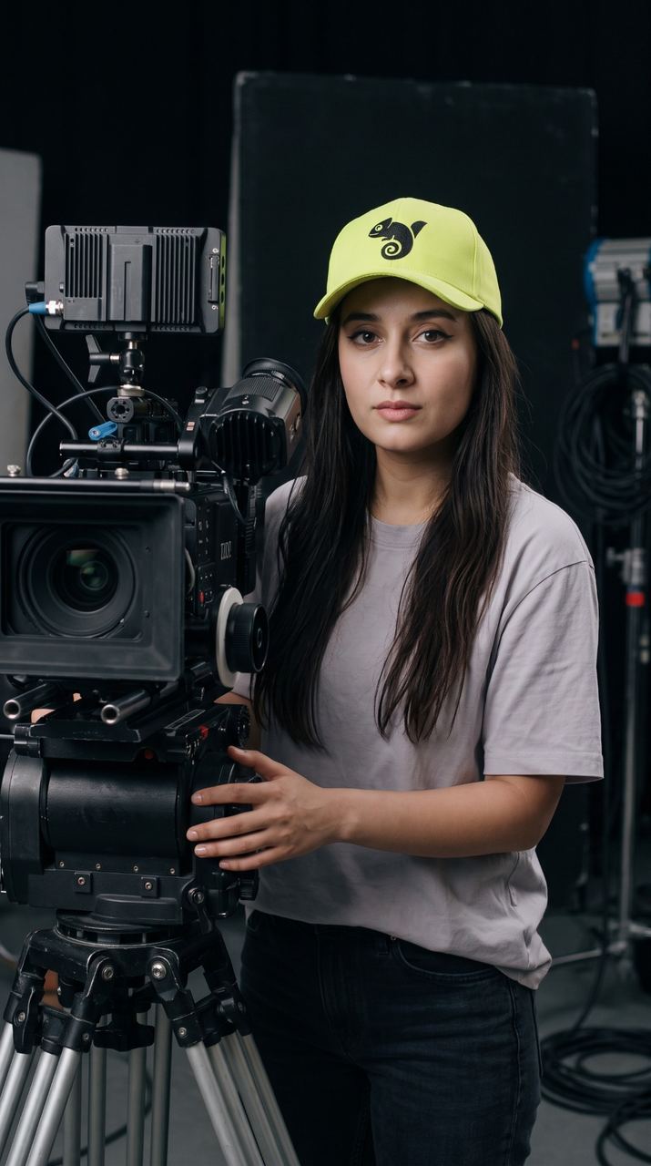 Shilpa on a film set